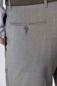 Einreihiger Anzug aus Moherwolle mit klassischem Revers in der Farbe Sand