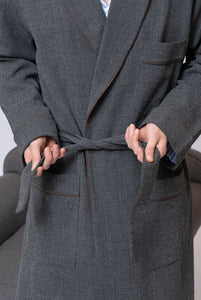 Vestaglia in lana natural stretch grigio