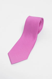 Errico Formicola 7-fache Krawatte aus Seide mit Mikromuster in Rosa und Weiß