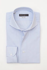Hellblaues Fine Line Regular Fit Hemd mit französischem Kragen