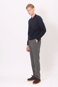 Polo in Lana Merino Manica Lunga Navy