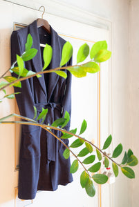 Vestaglia in lana natural stretch Blu