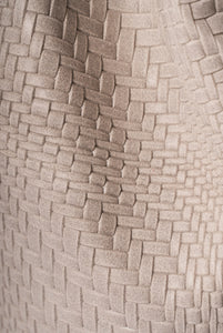 Marta maxi bag in Beige woven print leather
