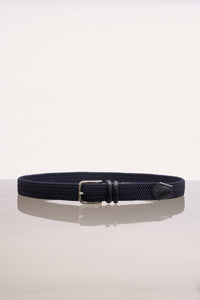 Cintura elastico blu con fibbia in rayon