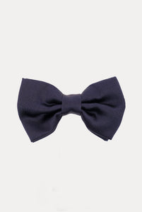 Navy blue satin bow tie