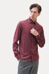 Burgundy cotton polo shirt 
