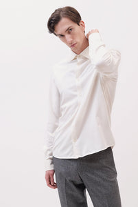 Cream cotton polo shirt