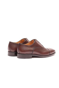 Oxford shoe in brown calfskin, tapered toe