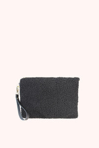 Bea bag in black eco-sheepskin and genuine leather