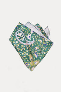 Pochette seta disegno cashemere  verde
