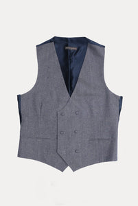 Gilet doppiopetto stuoia blu