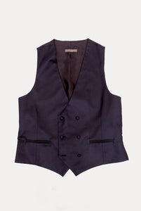 Gilet monopetto blu navy con bottoni coperti